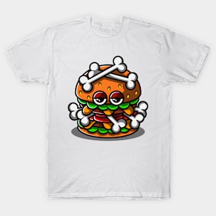 Unique Bone Burger Illustration. T-Shirt